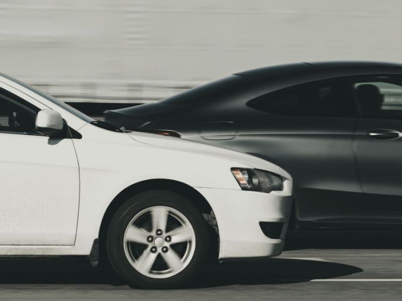 High speed cars on the highway, speeding and reckless driving