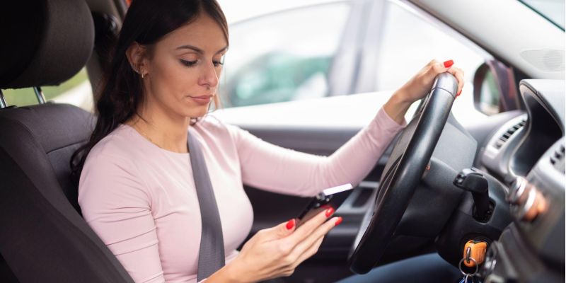 Checking cell phone while driving